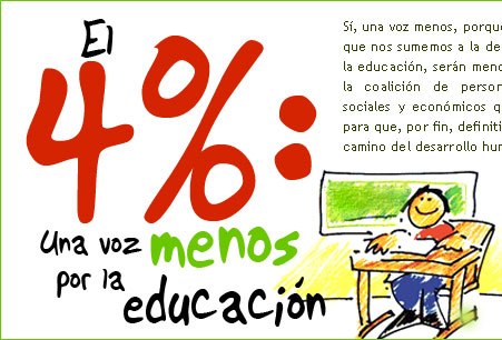 EL 4%: UNA VOZ MENOS POR LA EDUCACIÓN