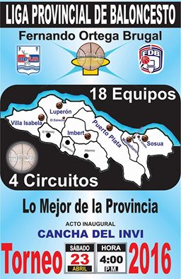 Arranca el sábado Liga Provincial de Baloncesto Fernando Ortega Brugal organizada por la ABAPPLATA