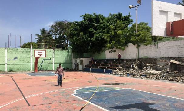 Con el auspicio de Al Horford y del banco Popular empiezan trabajos de remodelación club Gustavo Behall