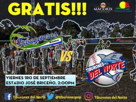 Equipo Tiburones del Norte buscan esta tarde su pase a la final en el estadio José Briseño de Puerto Plata