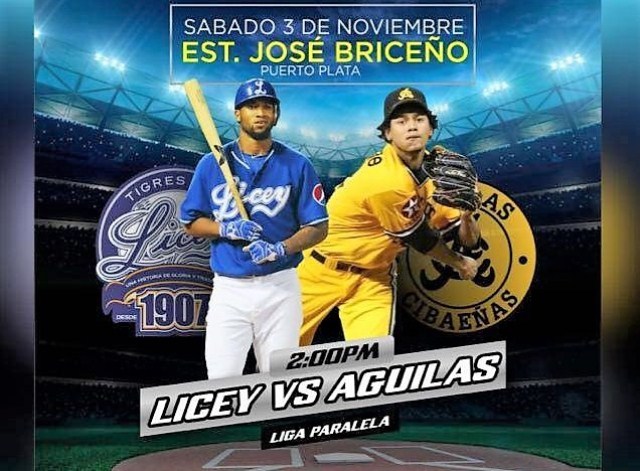 Ligas paralelas de Águilas Cibaeñas y Tigres del Licey jugarán este sábado partido de béisbol profesional en Puerto Plata
