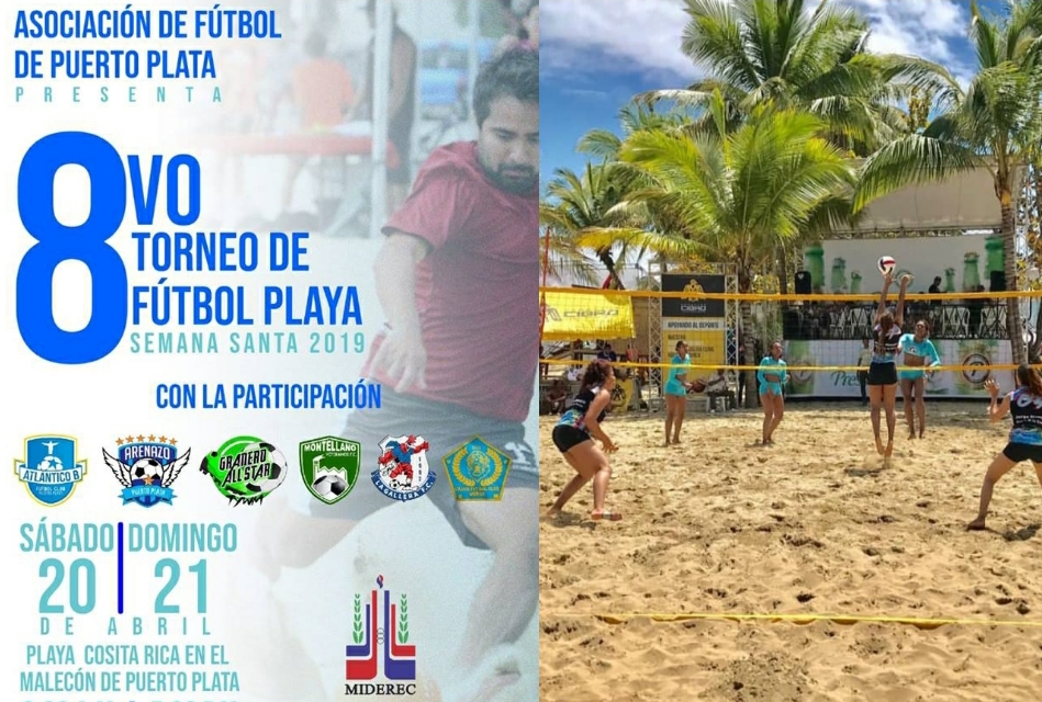 Realizan actividades deportivas de fútbol y voleibol en playas de Long Beach y Cabarete de Puerto Plata