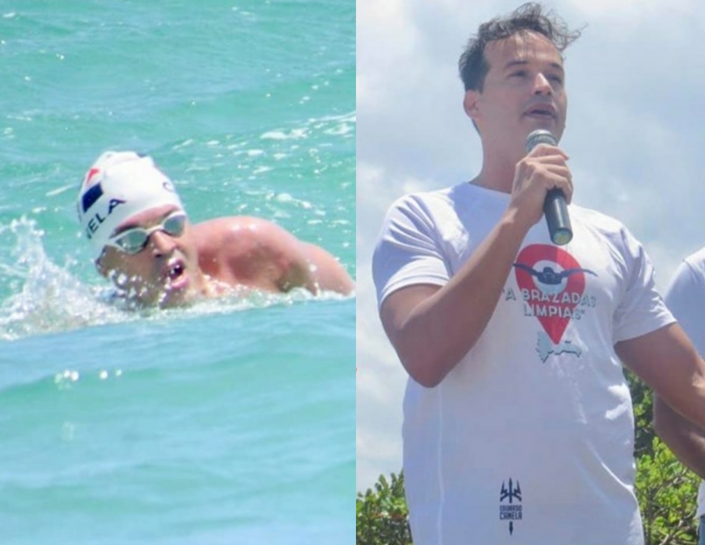 Nadador de aguas abiertas Eduardo Canela realizó el reto de nadar 20 kilómetros desde Sosúa Puerto Plata