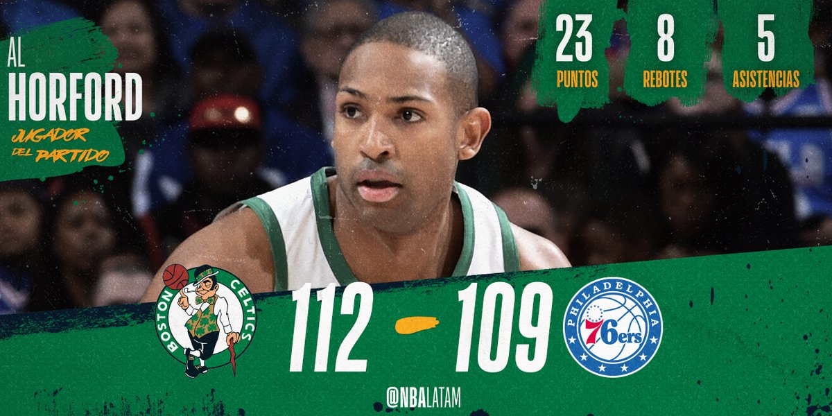 Puertoplateño Al Horford se destaca en victoria de los Celtics de Boston sobre los 76ers de Filadelfia