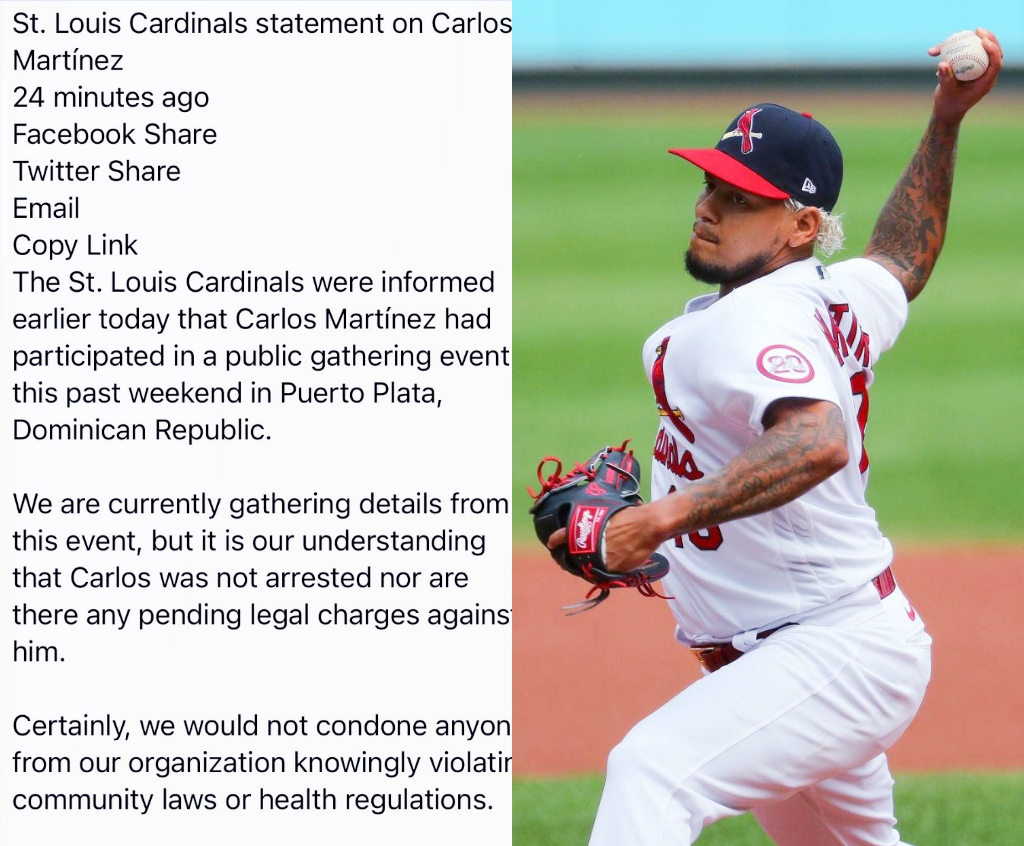 Lanzador Carlos Martínez “está caliente” en los Cardenales de San Luis por incidente en Malecón de Puerto Plata