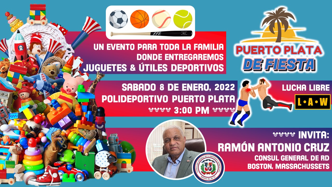 Cónsul de RD en Boston auspicia festival deportivo y entrega de juguetes en Polideportivo de Puerto Plata