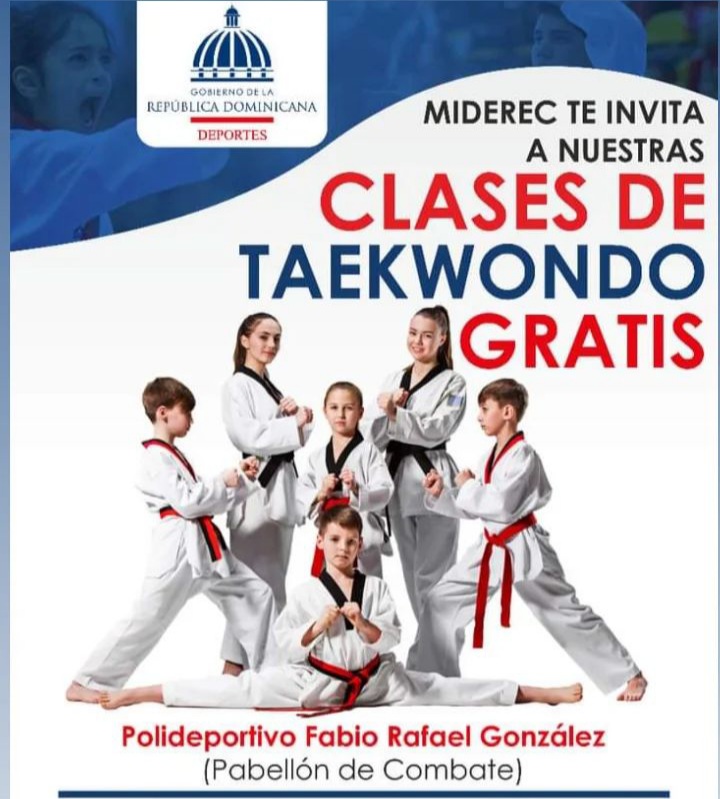 Ministerio de Deportes auspicia en Puerto Plata clases gratis de Taekwondo para niños y adolescentes estudiantes