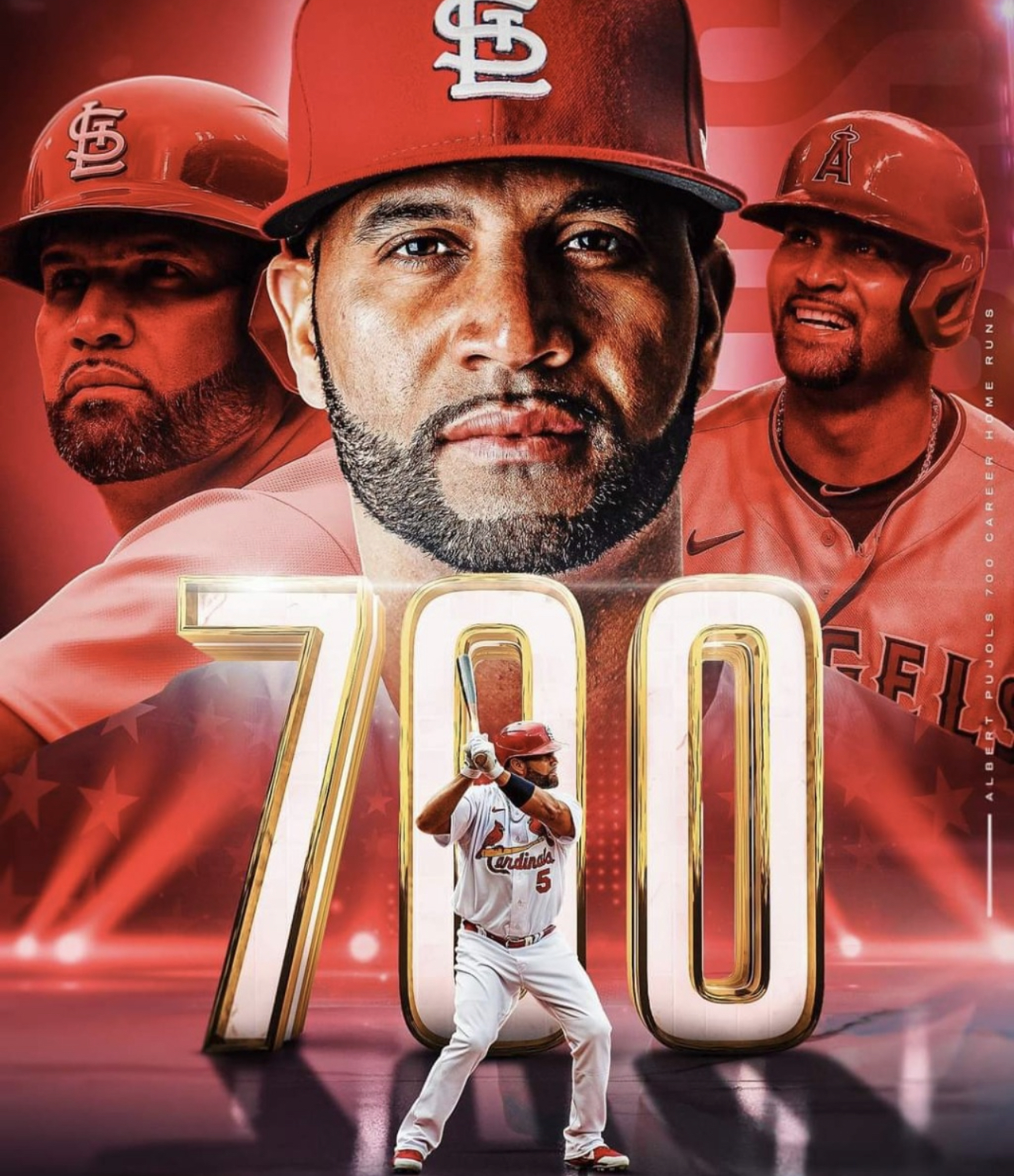 Histórico! Dominicano Albert Pujols pega dos bambinazos para llegar a los 700 HRs en MLB