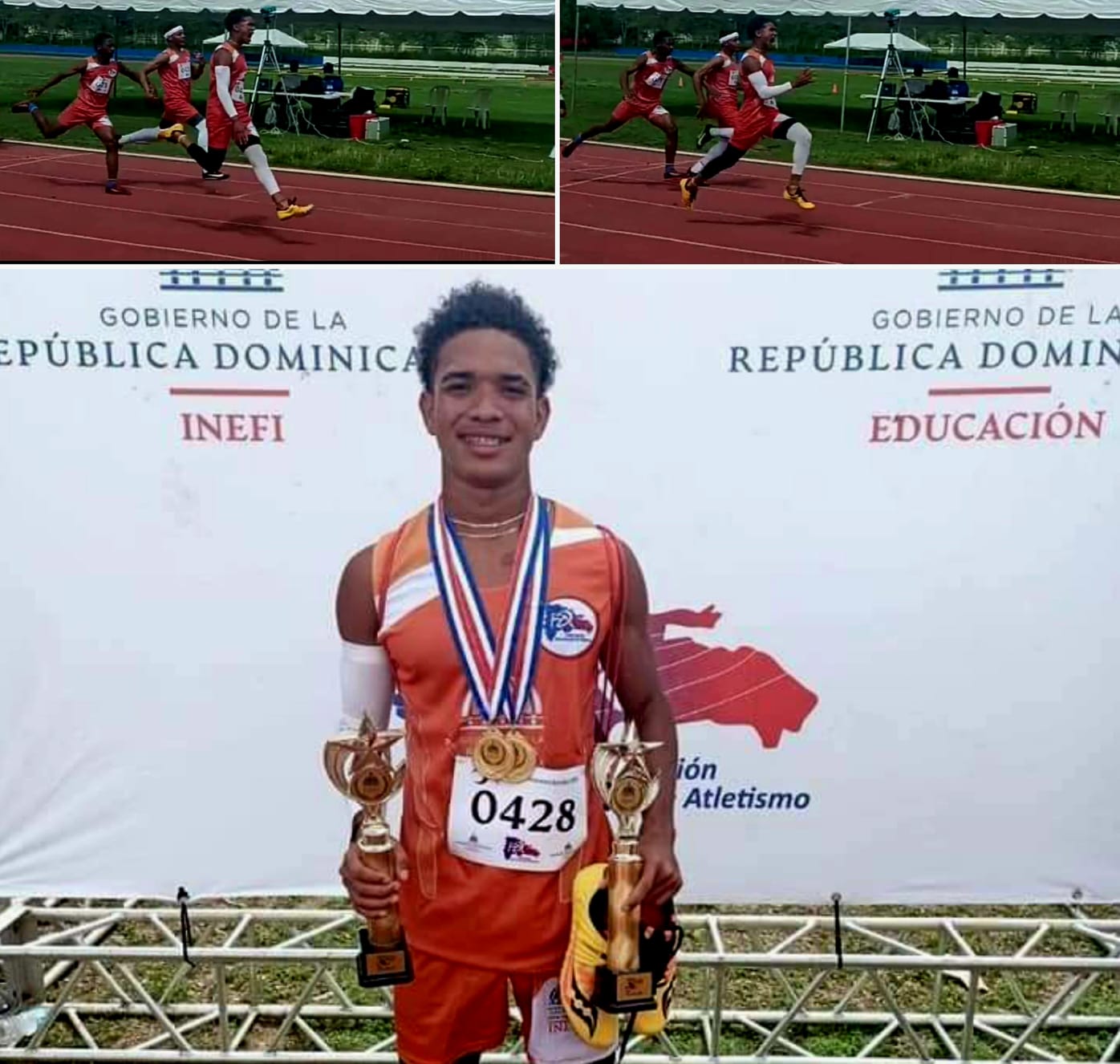 Joven puertoplateño Cristian Marte gana 4 medallas de oro en torneo de atletismo escolar regional
