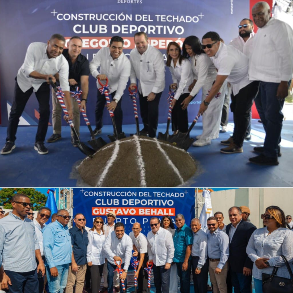  Ministros Paliza y Cruz dejan iniciados trabajos construcción de techados en 2 clubes de Puerto Plata   