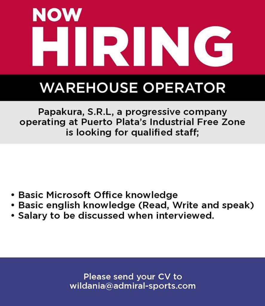 Vacante: Operador de Almacén