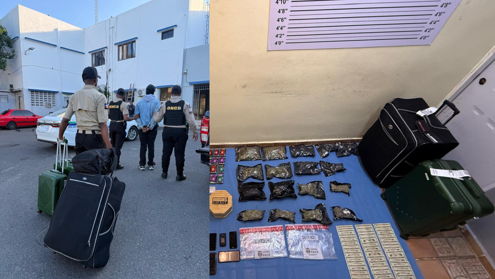 DNCD detiene extranjero en Aeropuerto Gregorio Luperón con 17 paquetes de presunta marihuana